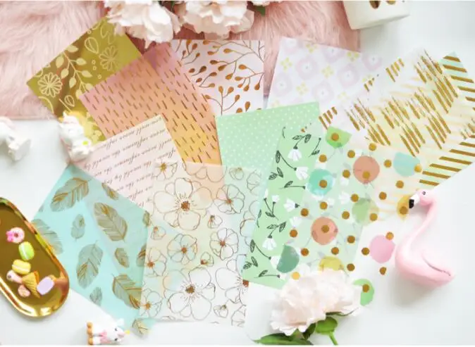 Романтическая фольгированная карточная бумага 32 листа искусственная для