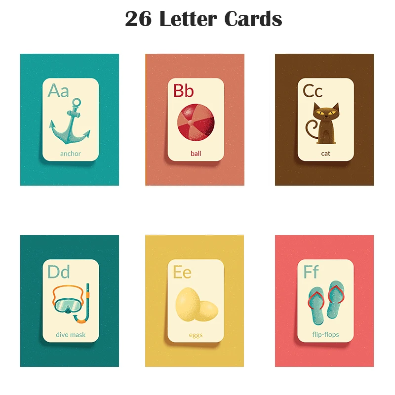 Обучающие игрушки Монтессори 26 шт./компл. алфавиты ABC английские карточки exo