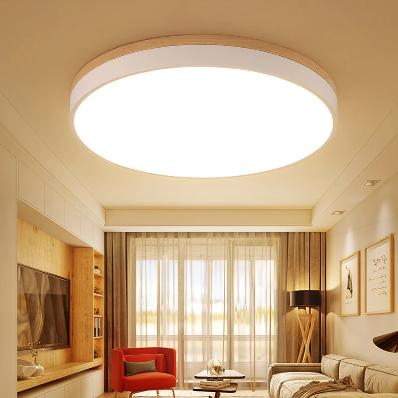

modern ultra-thin LED Wooden Ceiling Lights for the living room bedroom dining room Ceiling fixture ceiling lamp high 6cm