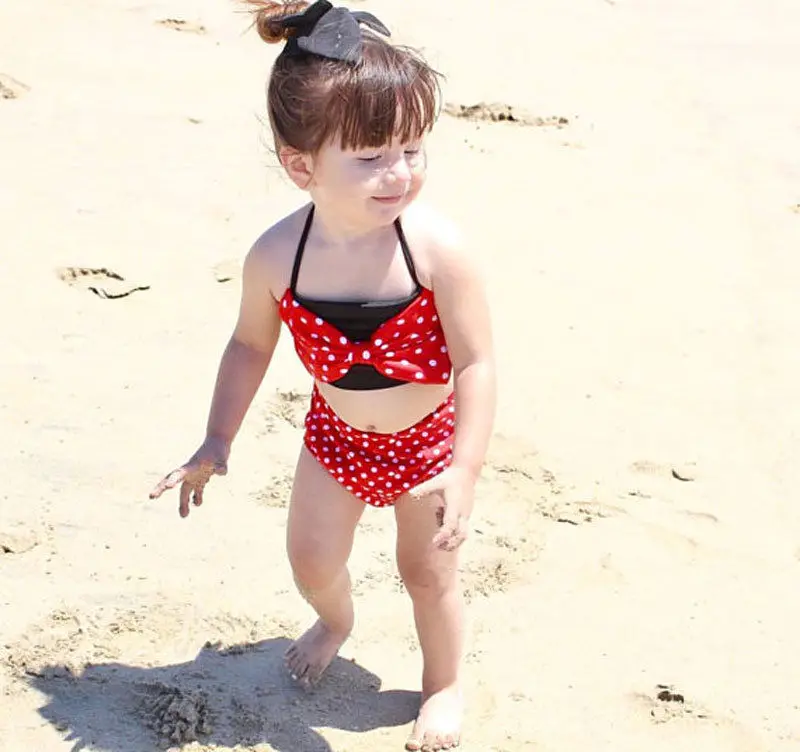 2018 Семейные парные купальники цветочные милые бикини для мамы и дочки Летний