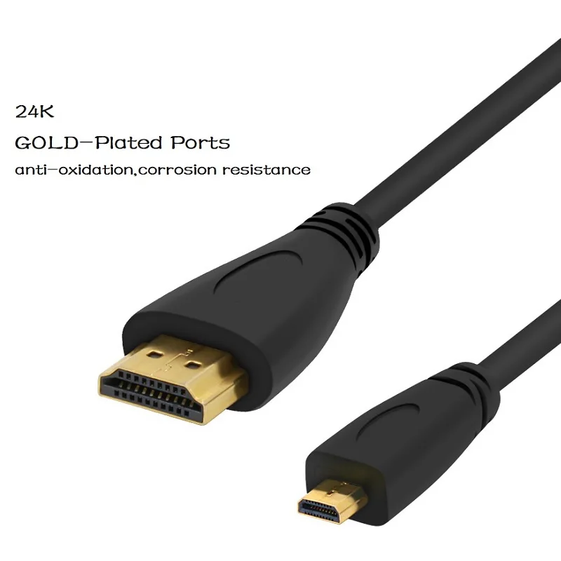 Кабель MICRO HDMI в LNYUELEC 0 5 м 1 2 3 с Ethernet позолоченный для сотовых телефонов win8 4k x 2k 3D PS3