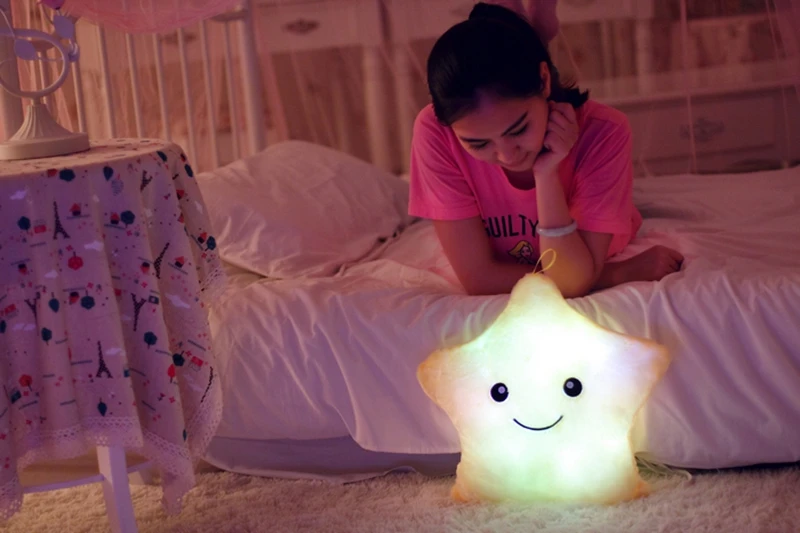 Светящаяся Подушка с пятиконечной звездой удобная детская подушка для сна