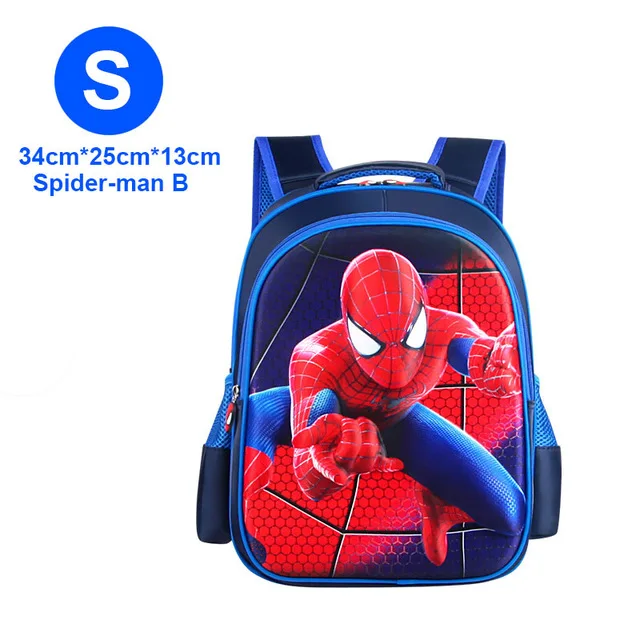 Blue S Spiderman B Человек-паук Супермен Капитан Америка Дети 3D Аниме Портфель Дети Мальчики/Девочки Рюкзак Школьная Сумка; Человек-паук mochila - Цвет: Blue S Spiderman B