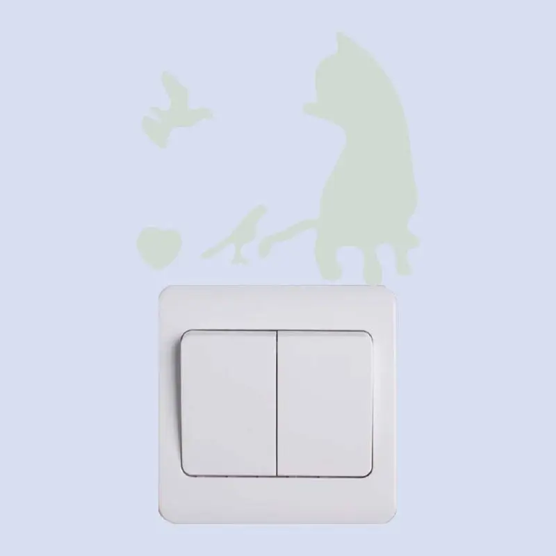 Наклейка в виде кота птиц сердца | Дом и сад