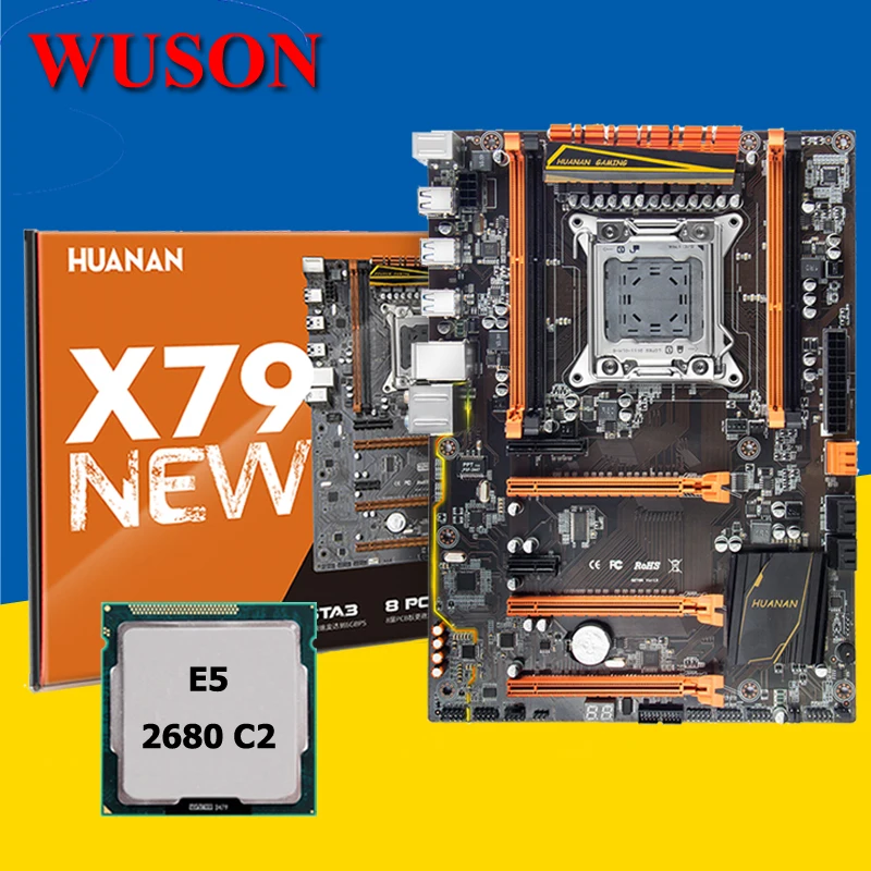 HUANANZHI X79 игровая материнская плата с процессором Intel Xeon E5 2680 2,7 ГГц скидка компьютерное оборудование Протестировано перед отправкой