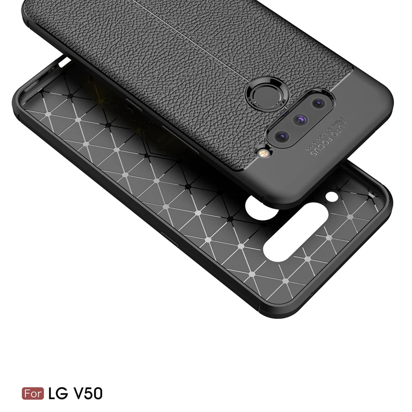 Для Lg V 50 / V50 защитный чехол для телефона мягкий личи Striae противоударный s |