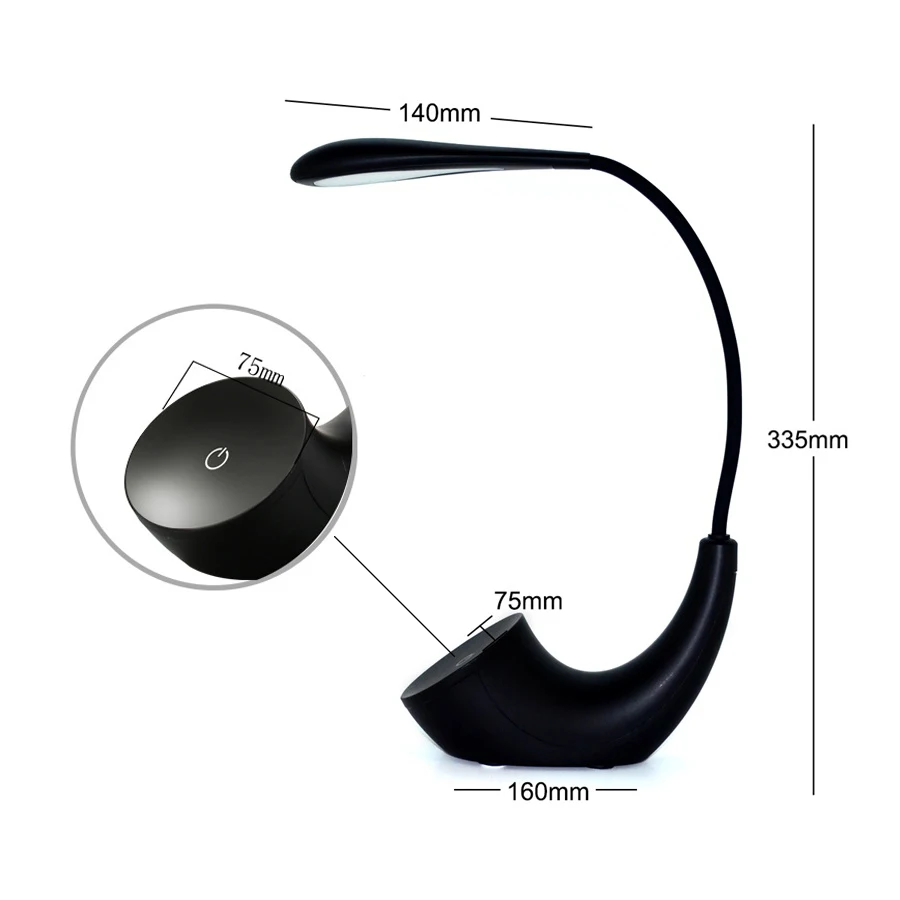 3 Modes Desk lamp USB LED Table Lamp Flexible With Touch Switch Bed Reading Book Light | Лампы и освещение
