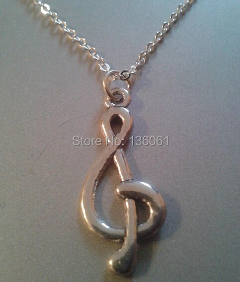 Винтажные Подвески в виде скрипичного ключа Slver ожерелья с подвесками