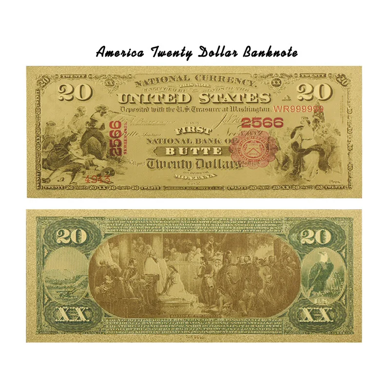 WR американская цветная Золотая банкнота 1875 год декоративные товары для дома 50