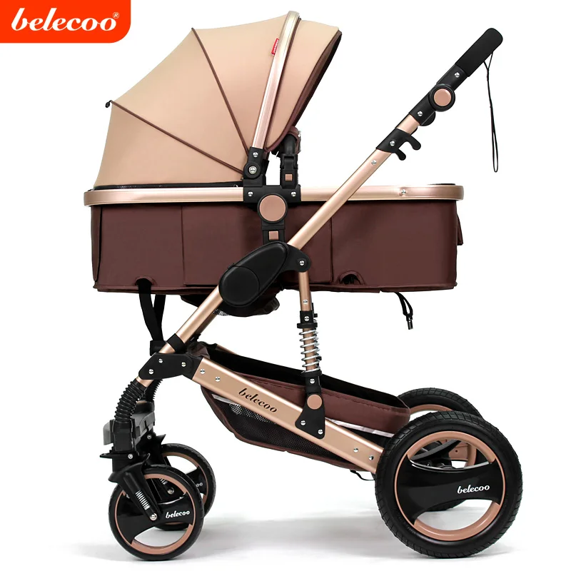 Belecoo Wiselone Deluxe коляски 2-в-1 с высоким обзором Портативный Складная практичная прогулочная коляска