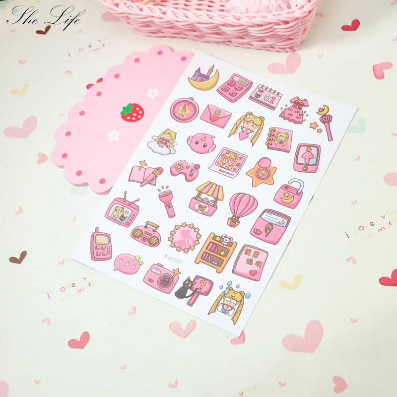 4 листа Сейлор Мун Скрапбукинг наклейки DIY Дневник канцелярские украшения Аниме
