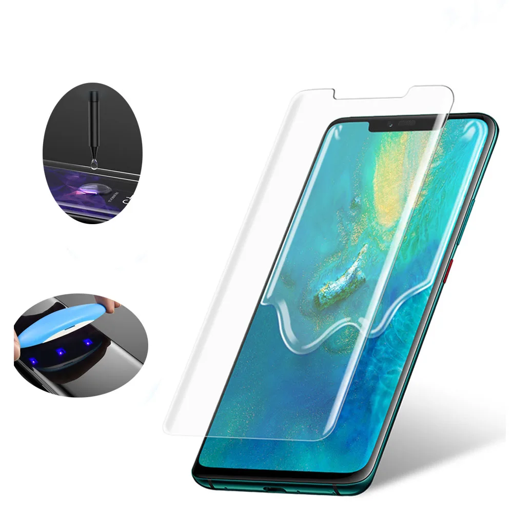 Полностью клеевое закаленное стекло для huawei mate 20 Pro Защитное экрана OPPO find x с