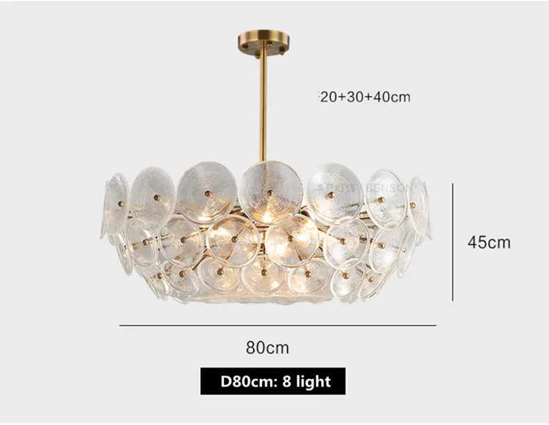D80cm 8 light Современный роскошный светодиодный светильник с золотым люменом E14, светодиодные подвесные светильники, внутреннее освещение - Цвет корпуса: D80cm 8 light