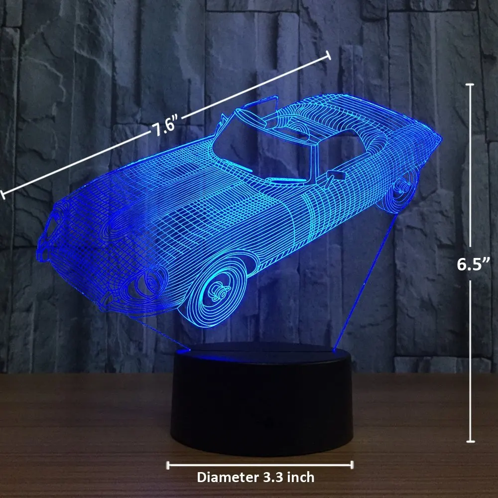 Ночные огни для детей, игрушка, дистанционный автомобиль, 3d ночник, лампа, помощь детям, безопасно, 7 цветов, новинка, подарок для мальчиков и девочек на день рождения
