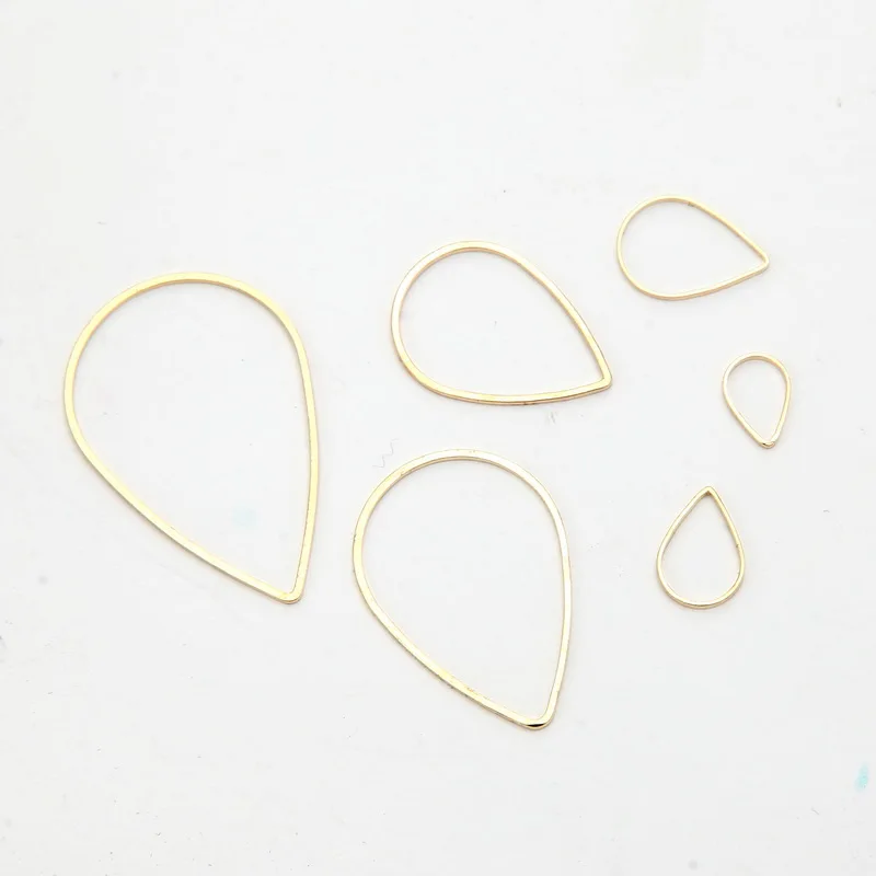 16x11mm SUTI 50 шт./лот, серьги-подвески из чистой меди золотистого цвета, популярные Геометрические Подвески в виде капель воды, ручная работа, аксессуары для ювелирных изделий - Цвет: 16x11mm
