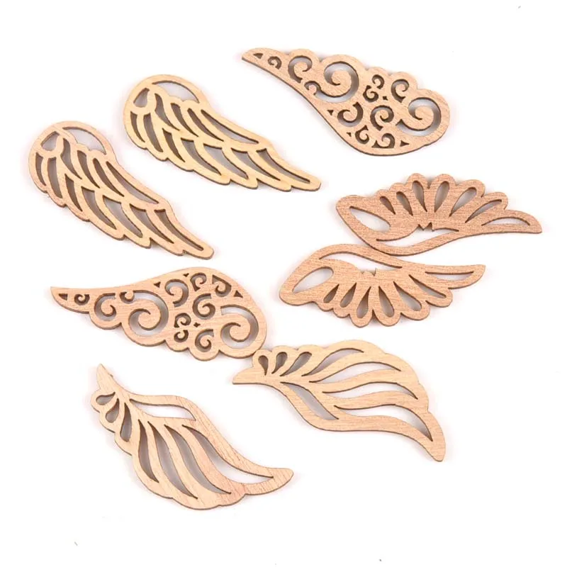 20шт узор в виде крыльев из натурального дерева для скрапбукинга аксессуары