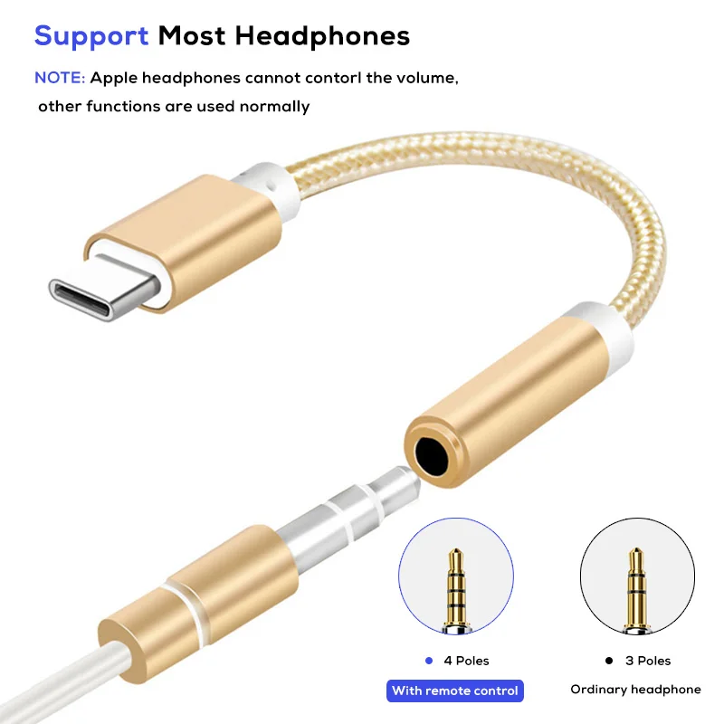 Аудиокабель SUPTEC AUX с разъемом USB Type-C на 3 5 мм адаптер для наушников конвертер Samsung S9