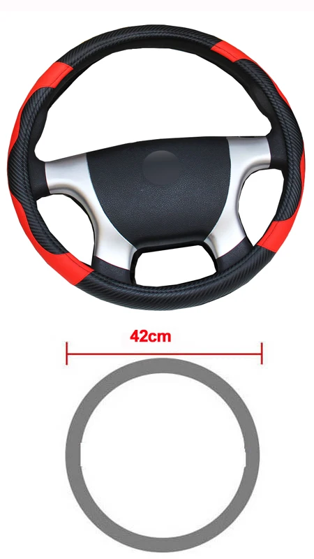 42CM Чехол рулевого колеса автомобиля Funda Volante для 36 38 40 42 45 47 50 см Stuurhoes Оплетка на руль Volant защита автомобиля - Название цвета: 42CM