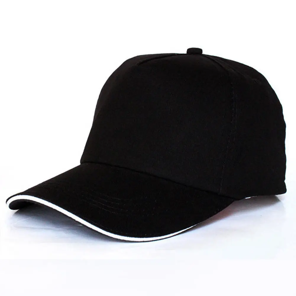 Черный Модная новинка Мужская Женская Новая черная бейсболка Snapback кепка хип-хоп Регулируемая Кепка s - Цвет: Черный