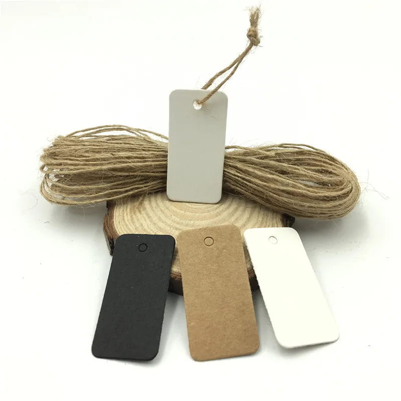100 шт./лот белый черный коричневый крафт бумага бирки сделай сам мини этикетка для