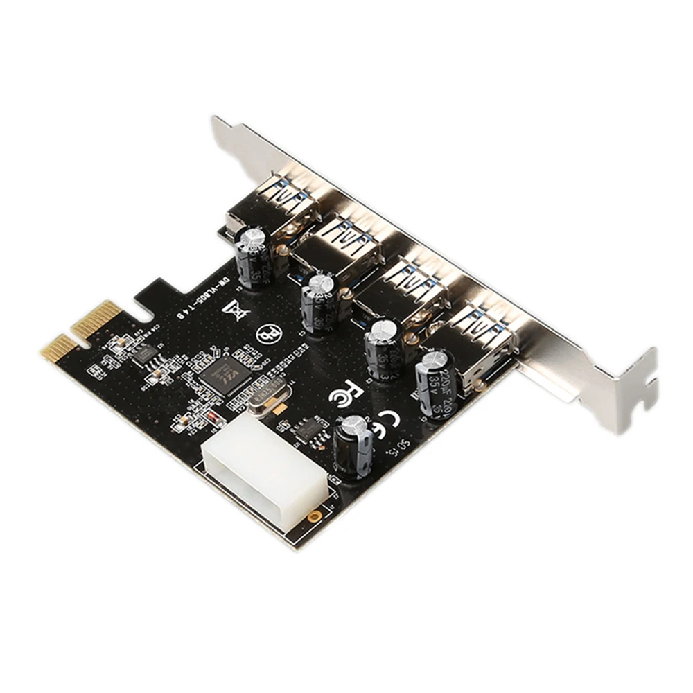 Плата расширения DIEWU PCIe1X на 4 USB 3 0 с VL805 по лучшей цене | Компьютеры и офис