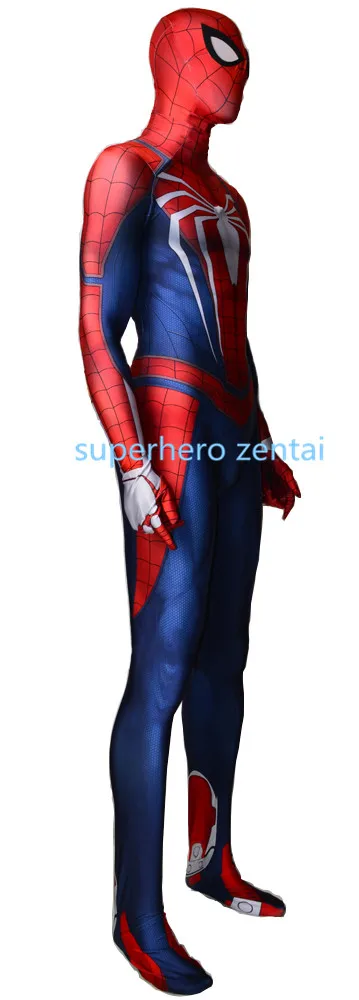 PS4 Insomniac костюм Человека-паука зентай с 3D принтом новые игры Spidey Косплей Костюм