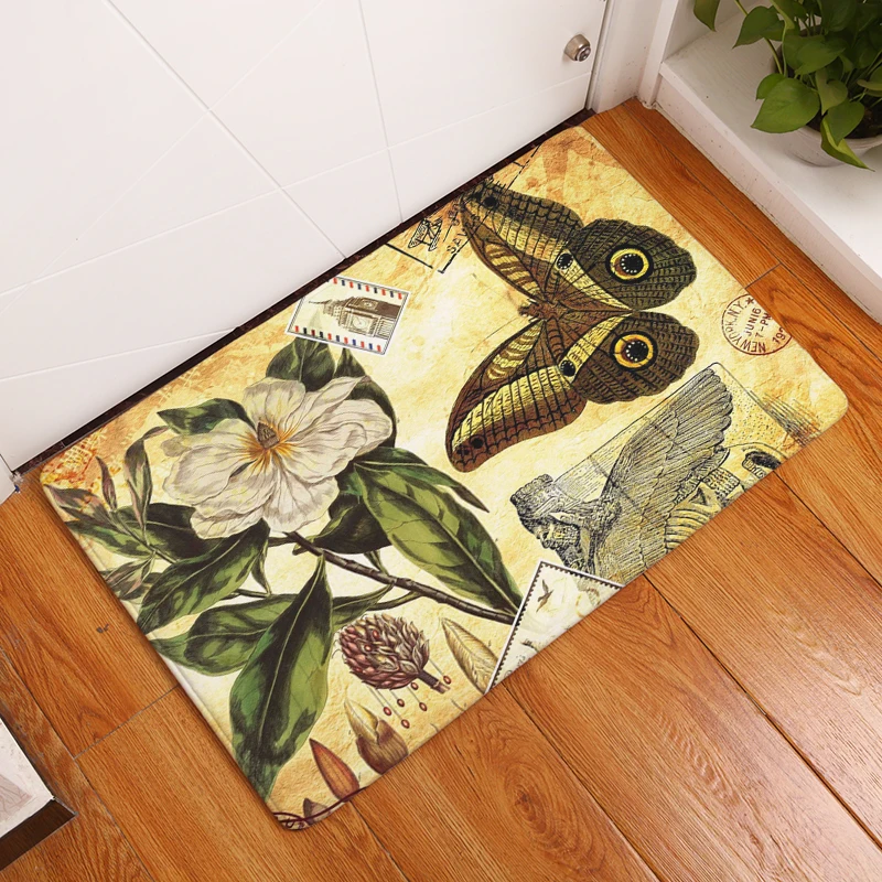 2017 новые ковры с принтом цветов и животных Нескользящие кухонные коврики для