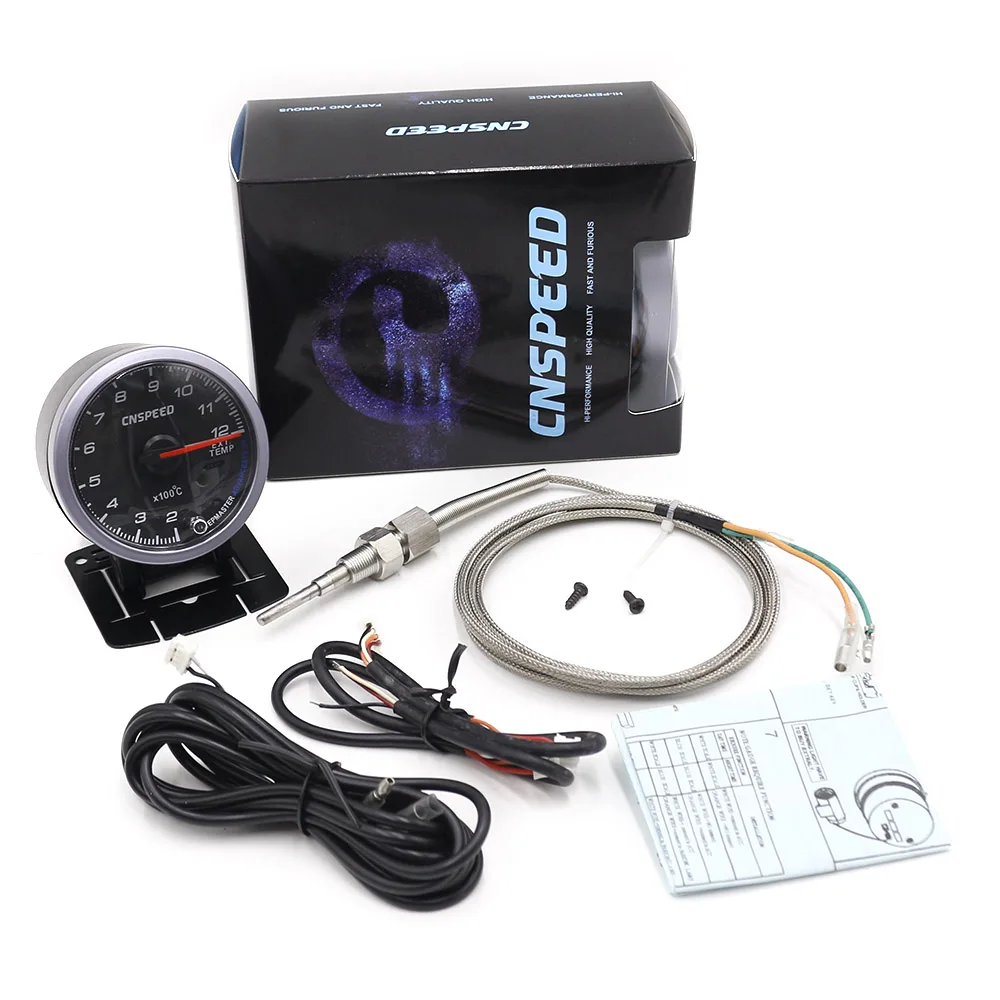 Датчик температуры выхлопных газов CNSPEED 60 мм 200 1200C EGT с датчиком черный