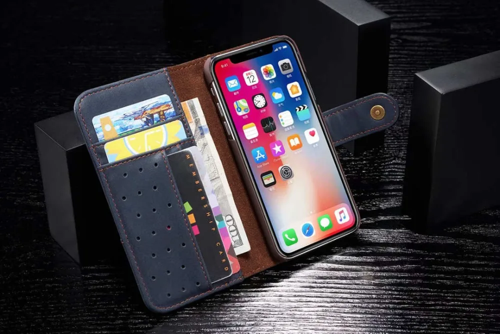 IMIDO Флип Ретро чехол для телефона из искусственной кожи для iPhone XS MAX многофункциональный кошелек футляр для карточек визитница для iPhone X XR 8 7 6 6 S Plus SE Coque