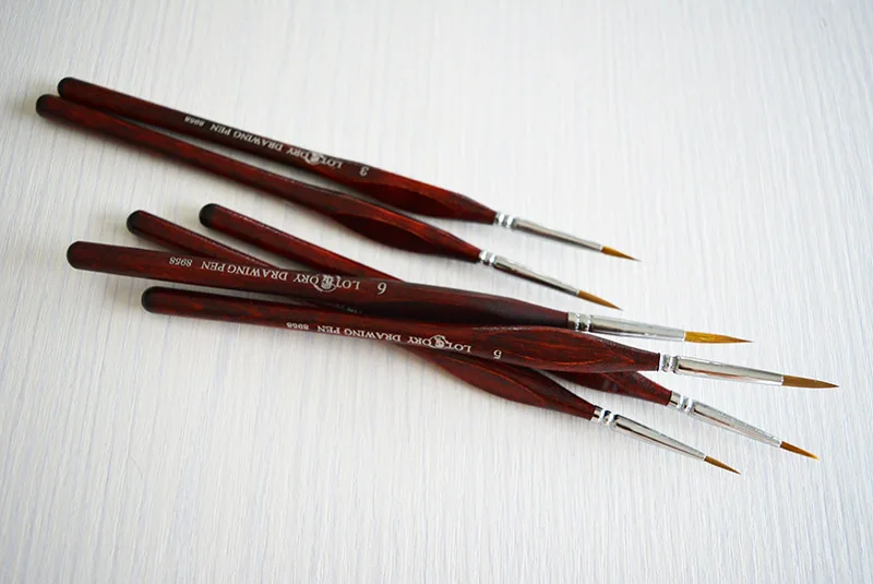 Кисти для акварели 6 шт./компл. кисти рисования с деревянной ручкой в форме алмаза