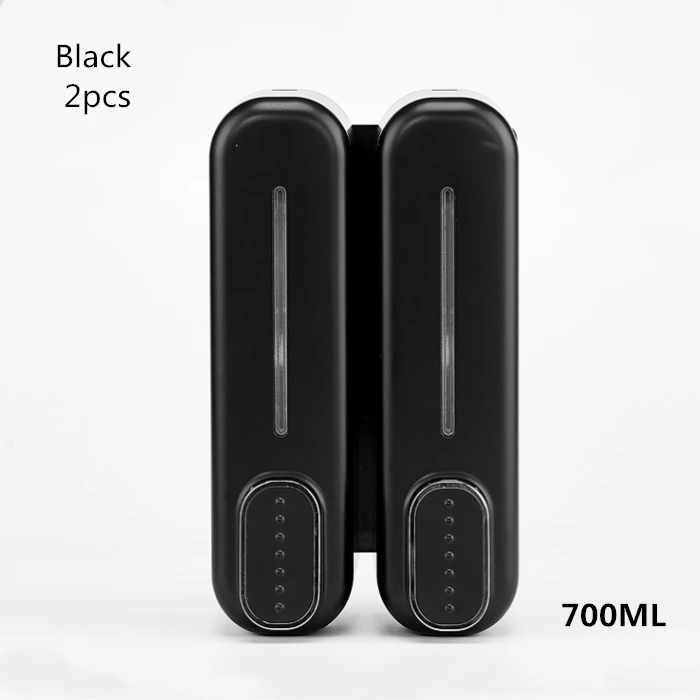 Black 700ml Дозаторы мыла для ванной комнаты 350 мл настенный ABS жидкий шампунь душевой контейнер пластиковый держатель мыла для ванной комнаты Санузел 2ABC - Цвет: Black 700ml