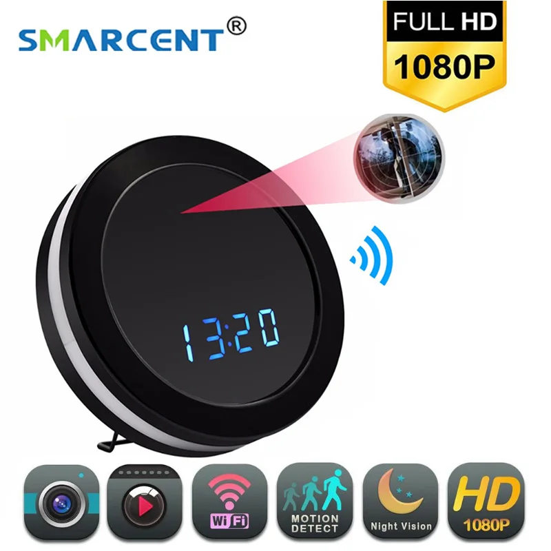HD 1080P настольные часы камера электронная IP WIFI P2P ТВ ночное видение монитор