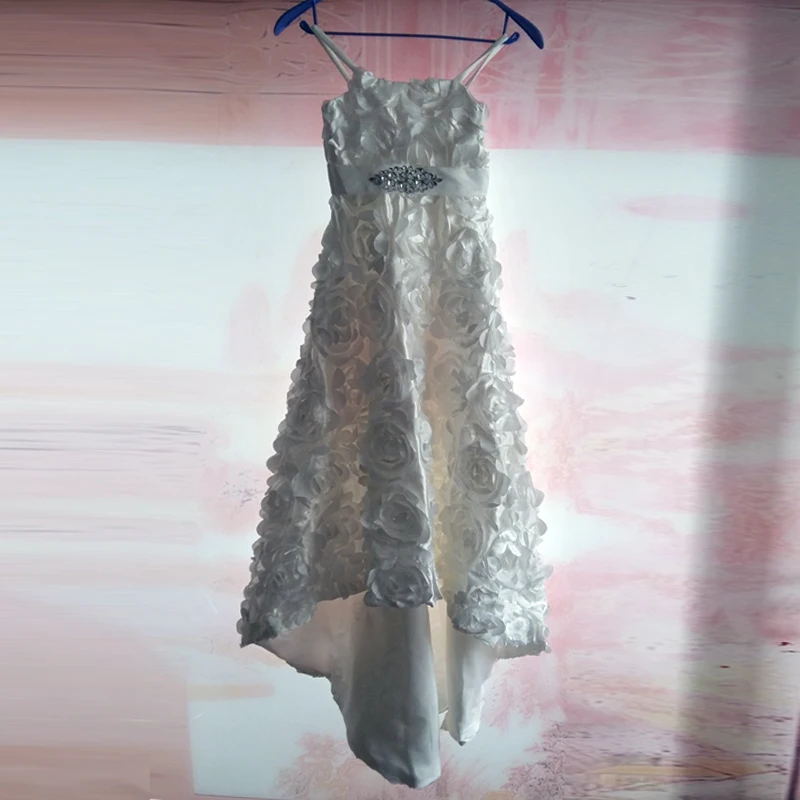 Платья для девочек с цветочным узором ручной работы без бретелей рукавов