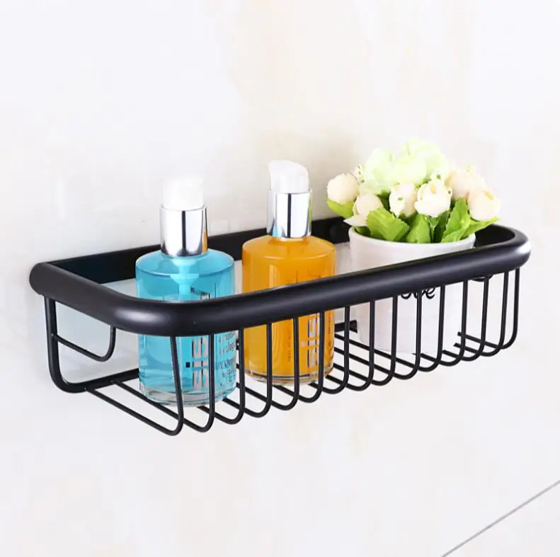 Настенные аксессуары для ванной комнаты с черным маслом квадратная корзина мыла