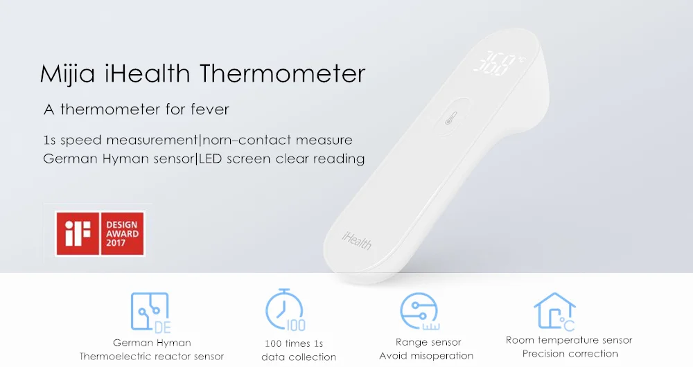 Xiaomi Mijia iHealth термометр цифровой Лихорадка инфракрасный Детский термометр бесконтактный лоб температура тестер