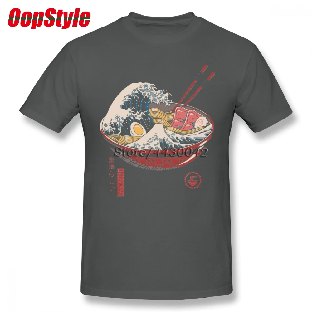 Мужская хлопковая футболка Great Ramen Wave большие размеры 4XL 5XL 6XL Camiseta | одежда