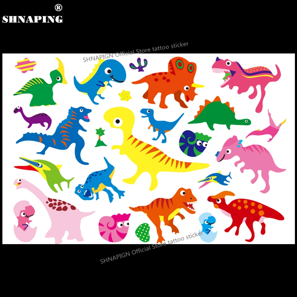 SHNAPIGN маленькие динозавры Детские Мультяшные Временные татуировки стикеры