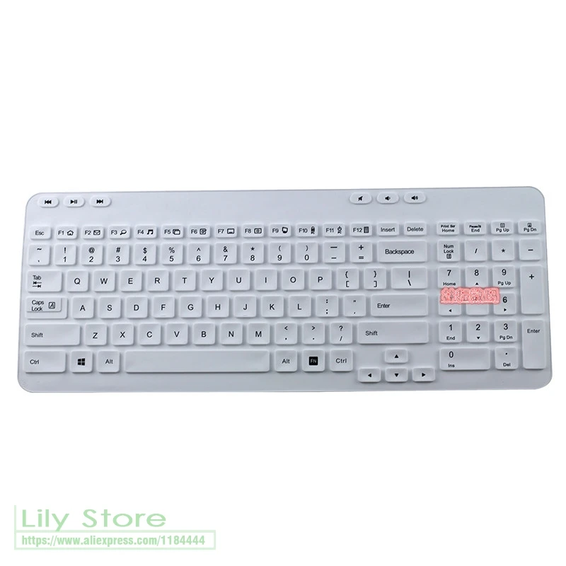 white Для logitech MK365 MK360 K365 K360 Беспроводная настольная Пылезащитная пленка силиконовая Пылезащитная Механическая Защитная крышка для клавиатуры - Цвет: white