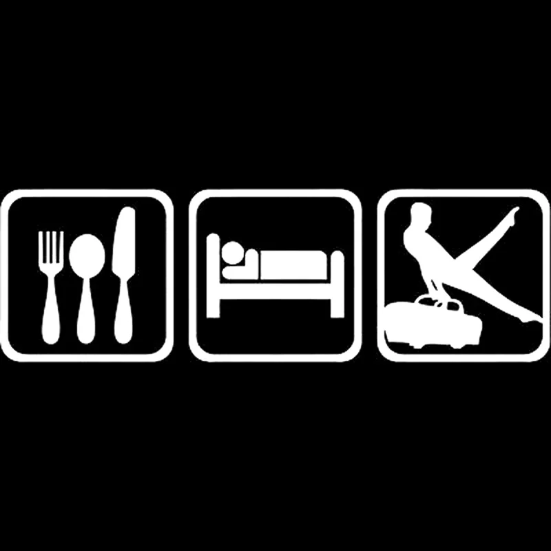 15 8 см * 5 Eat Sleep гимнастика гимнастический конь интересные виниловые наклейки в