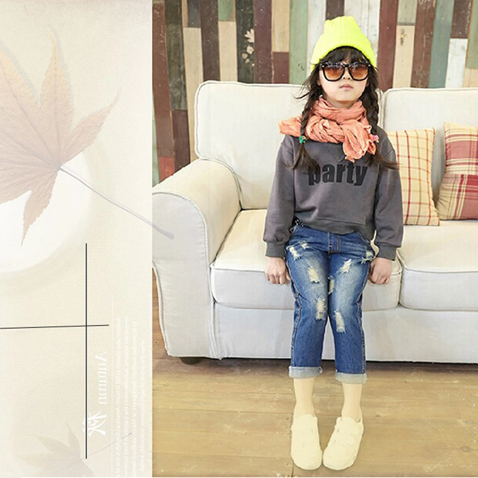 Брюки с дырками для детей 2 9 лет джинсы маленьких мальчиков и девочек брендовая