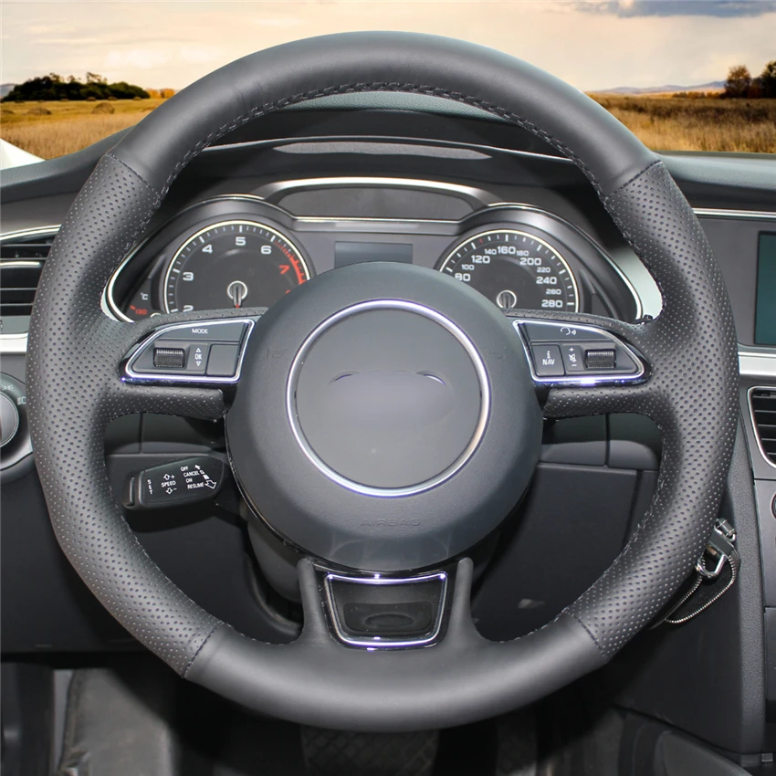 Искусственная кожа для Audi A1 8X A3 8V Sportback A4 B8 Avant A5 8T A6 C7 A7 G8 A8 D4 Q3 8U Q5 8R|car steering wheel