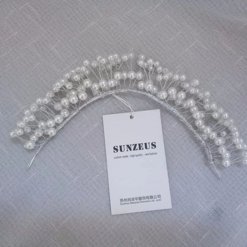 

New Hand-made Pearls Bridal Headband Crown Wedding Tiara Headpiece Bride Head Accessories Free Shipping SQ073