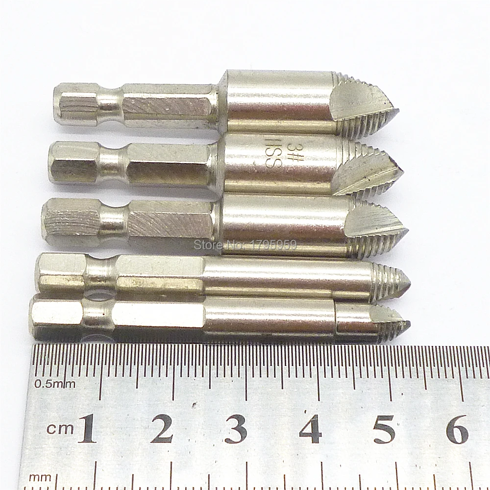 5 шт. HSS шнековый экстрактор набор буров для дрели 1/4 &quot(6 35 мм) шестигранный