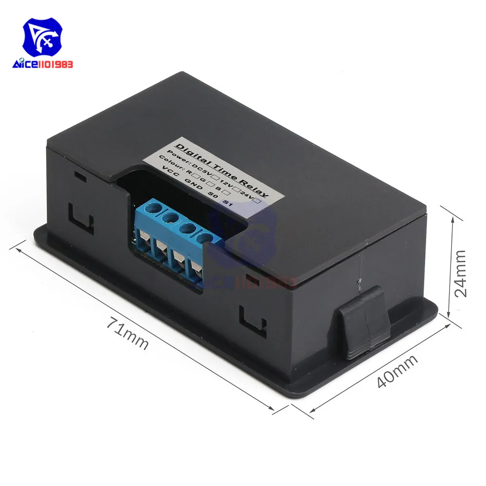 DC 12V цифровой Цикл флейта Модуль платы с двойным временем красный/синий