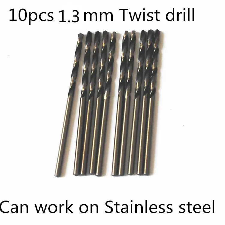 

10pcs 1.3mm Fangdawang Twist drill bit top quality Micro HSS Twist Drill Bit for Stainless steel can use with Electric drill