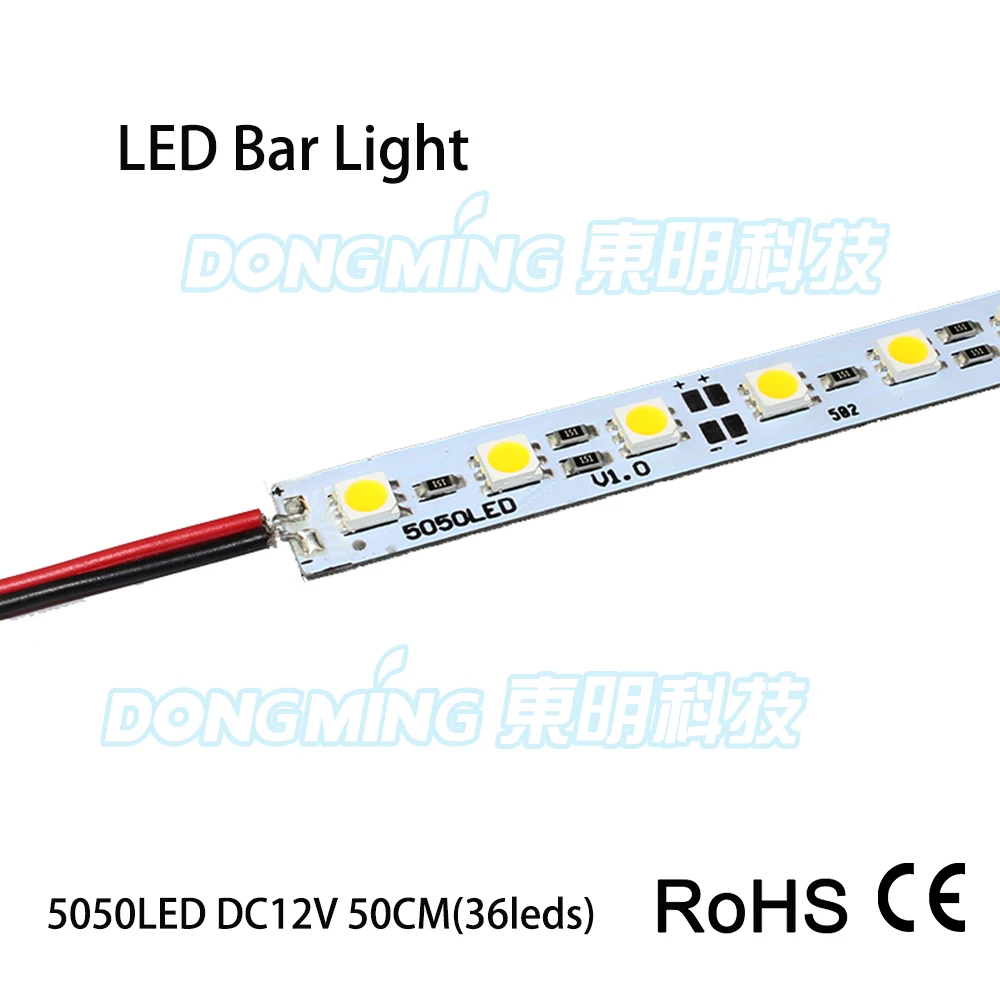 50pcs/Lot 36Leds 0.5m LED luces strip 5050 SMD DC 12V LED bar Light jewelry showcase lighting kitchen led under cabinet light