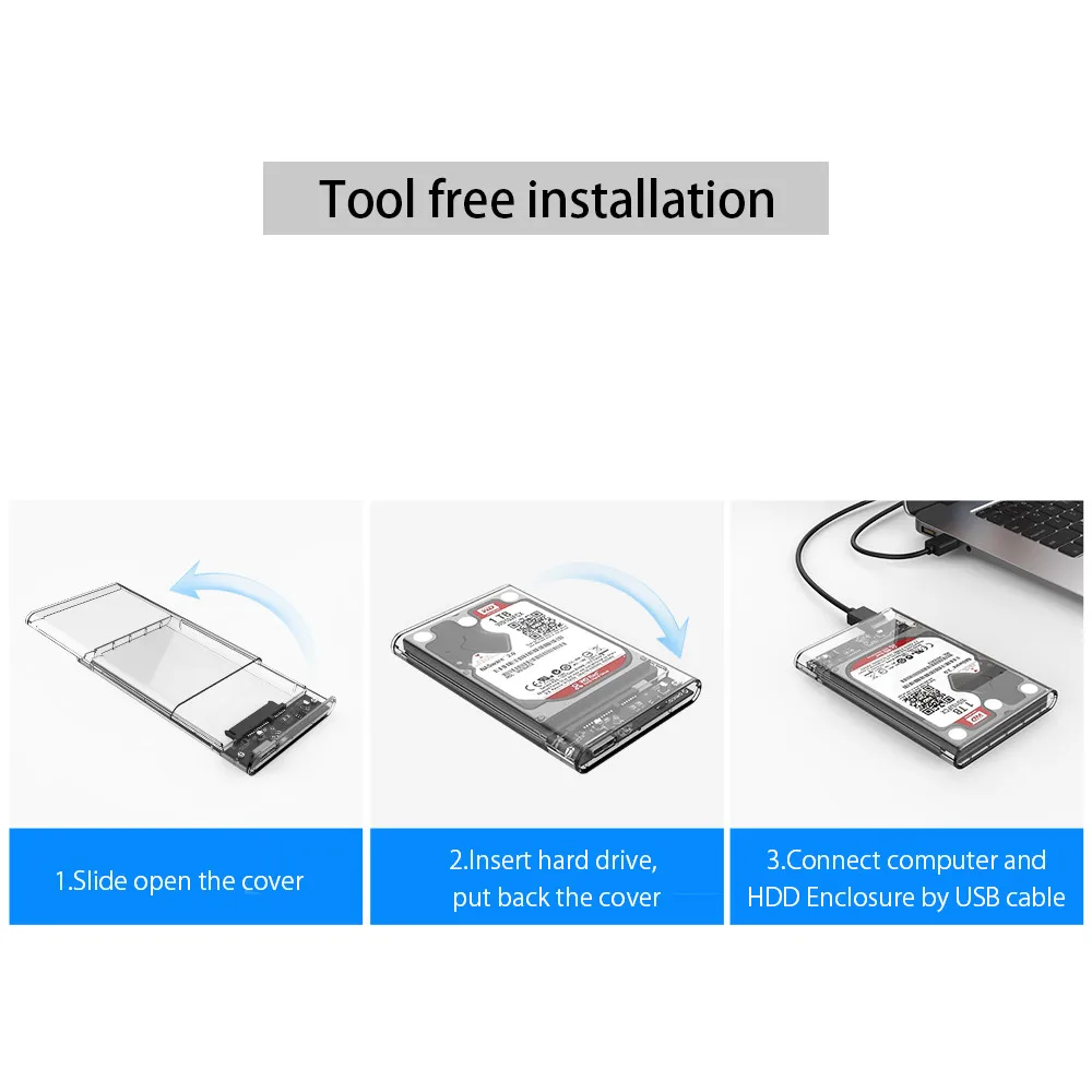 ORICO 2139U3-CR USB 3,0 внешний жесткий диск Корпус SSD чехол для 2,5 дюйма SATA HDD SSD Поддержка UASP SATA 2 ТБ жесткий диск корпус