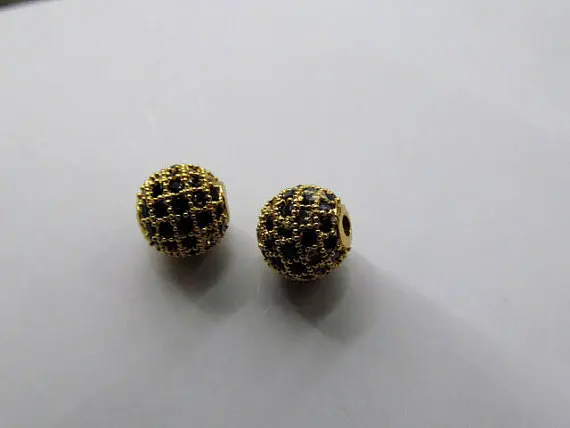

AAA grade 8mm 20pcs pave metal spacer &cubic zirconia crystal round ball silver gold gunemtal black jet mixed jewelry beads