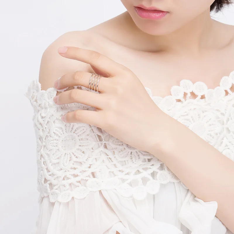 Женские многослойные большие кольца в стиле панк ретро Настоящее серебро