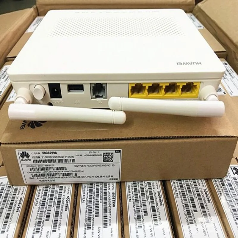 Бесплатная доставка оригинальный HG8546M Gpon ONU с 4FE + Voice WIFI USB-порт английское